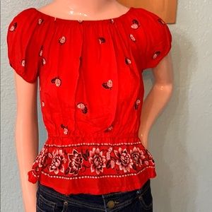 Bandana print peplum top